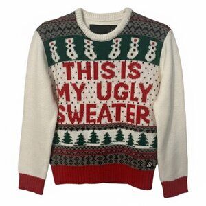 AMERICAN STITCH Kid’s Festive Red and Green Sweater - Size US Medium (Junior)